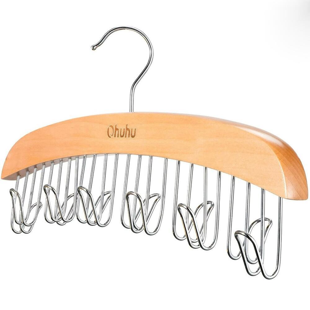 Ohuhu Belt Hanger Organizer for Closet - 12 Hooks, 36 Belts - Burlywood